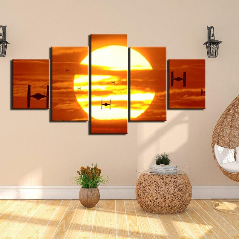 TABLEAU STAR WARS TIE FIGHTER (COUCHER DU SOLEIL)