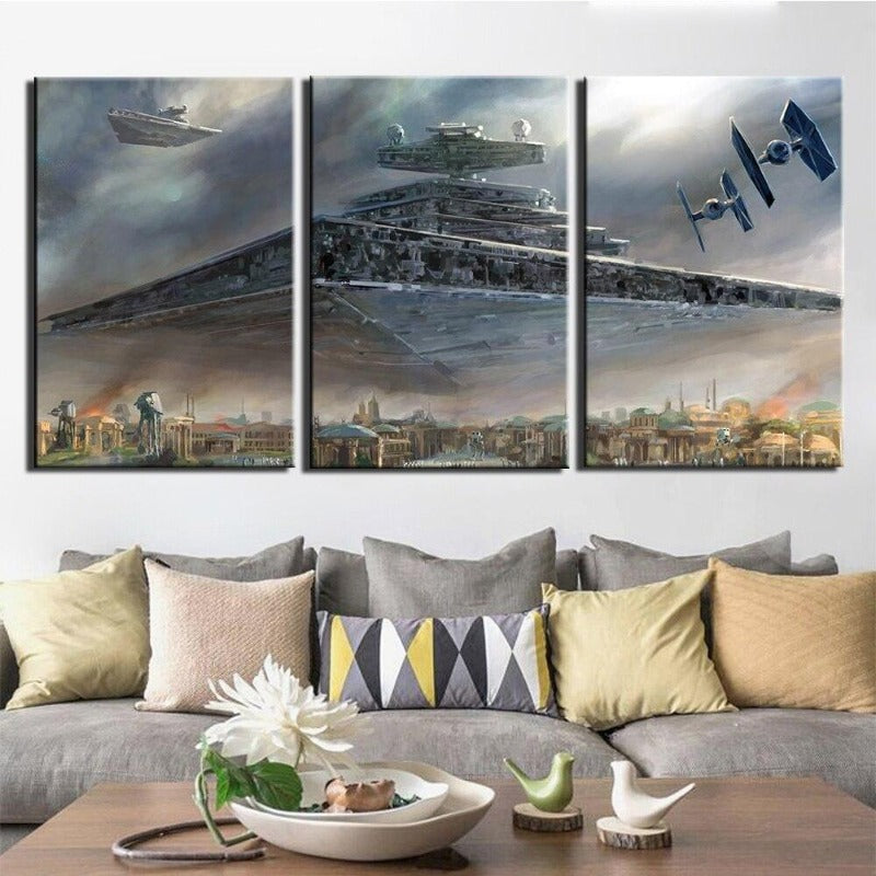 Tableaux Triptyque Vaisseaux Spatiaux Star Wars