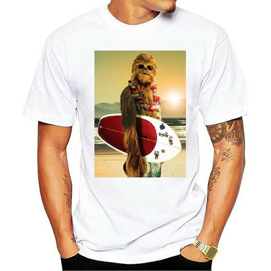 Camiseta Star Wars Chewbacca con Tabla de Surf