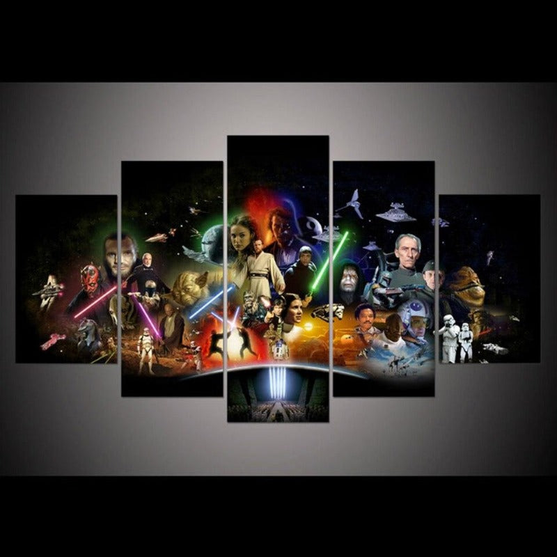 Tableau en 5 parties des héros du film légendaire Star Wars • Tabloide