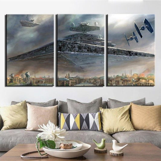 Tableaux Triptyque Vaisseaux Spatiaux Star Wars