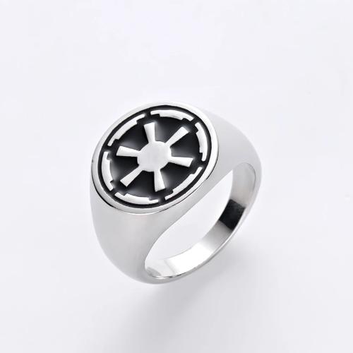 bague homme noir et argent